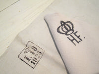 Cushion cover in heavy cotton/semi-open model with stamps, used-Floby Överskottslager