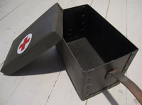 Förvaringsbox militär med läderrem-Floby Överskottslager