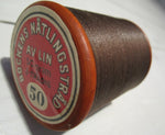 Linen wire brown on wooden roll, 50g-Floby Överskottslager
