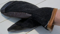 Gloves thumb model in leather and woolFloby Överskottslager