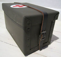 Förvaringsbox militär med läderrem-Floby Överskottslager