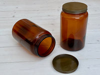 Dark glass storage jar with lid